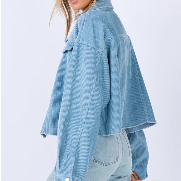Princess Polly Blue Cropped Jacket - Picture 3 of 9